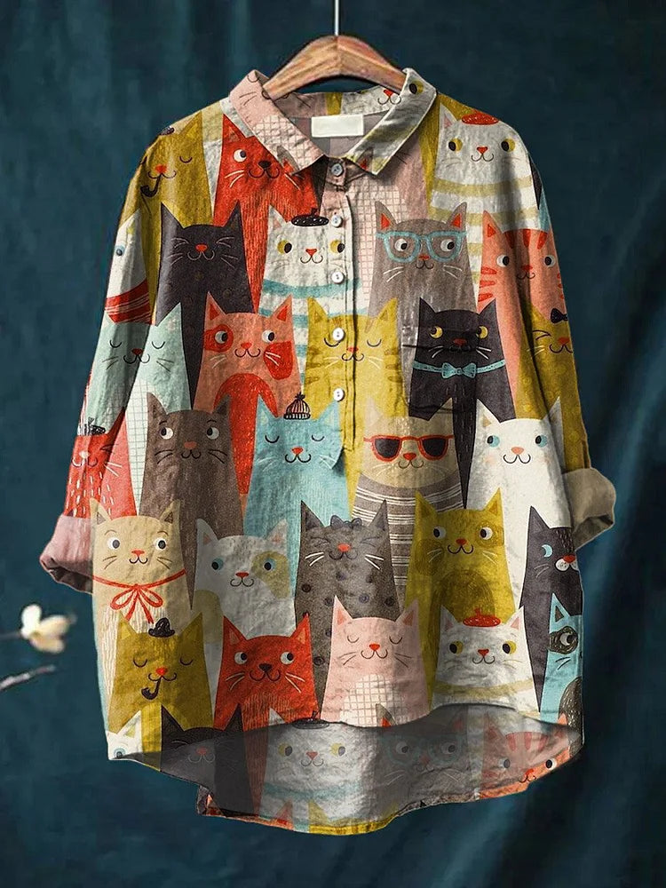 猫アートシャツ