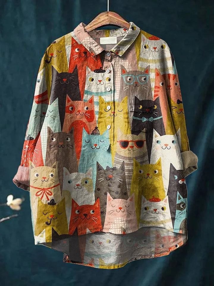 猫アートシャツ