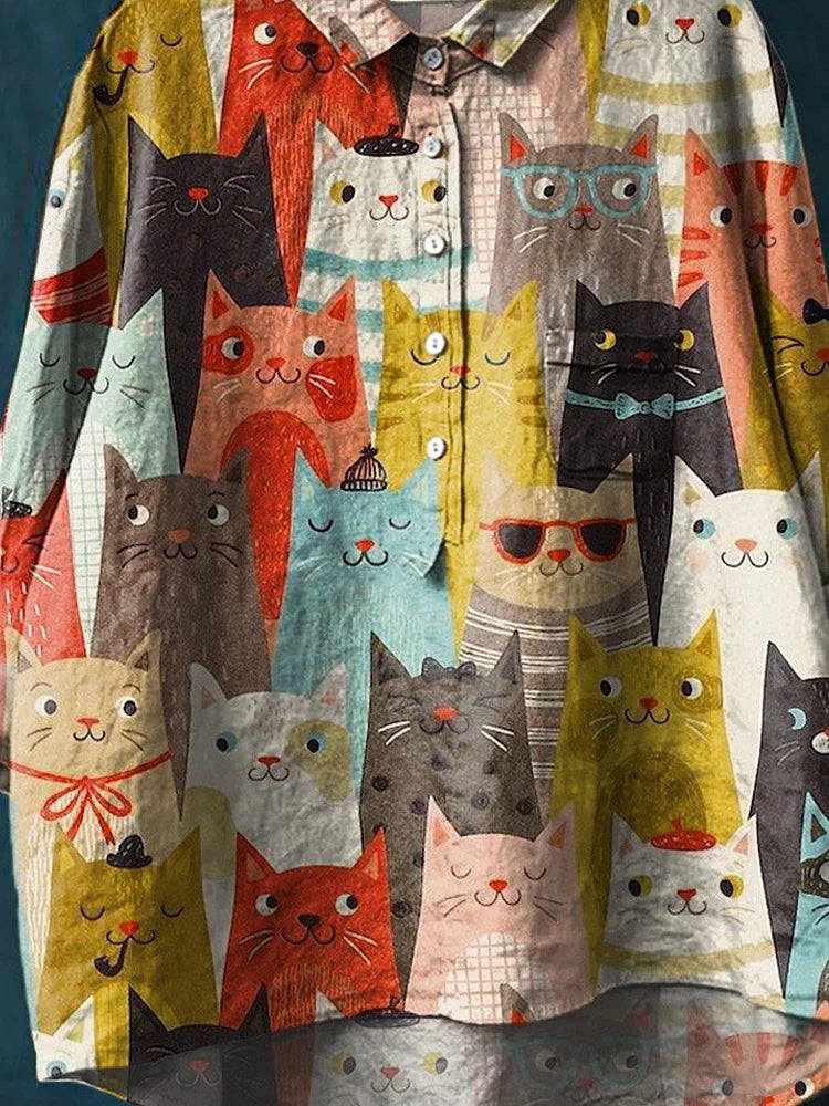 猫アートシャツ