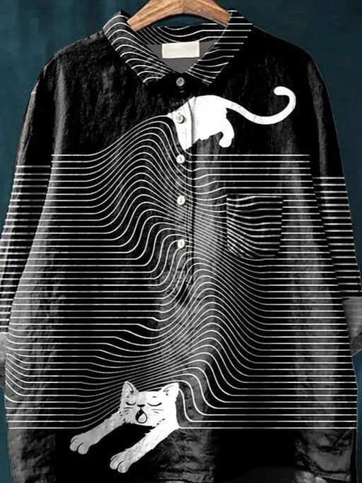 猫アートシャツ